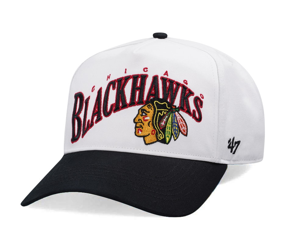 47Brand Chicago Blackhawks White Wave Hitch Snapback Cap