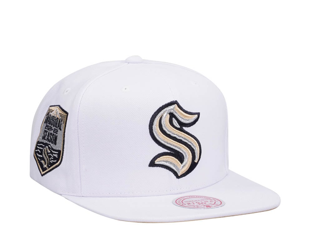 Mitchell & Ness Seattle Kraken Inaugural Season 2021-22 Winter White Snapback Cap