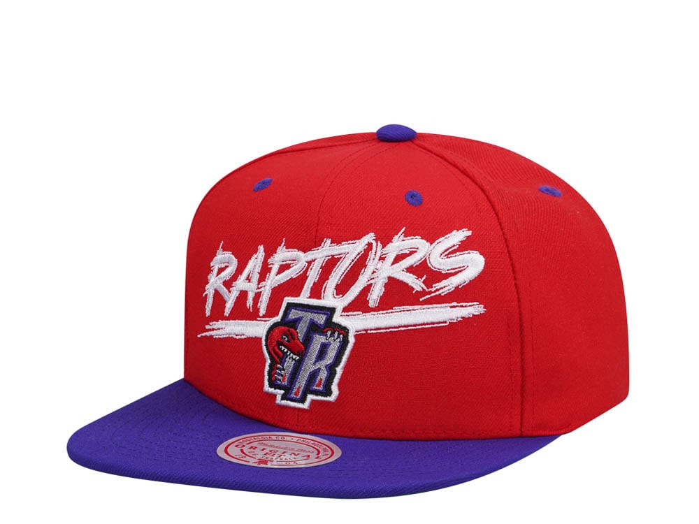 Mitchell & Ness Toronto Raptors Transcript Red Two Tone Snapback Cap