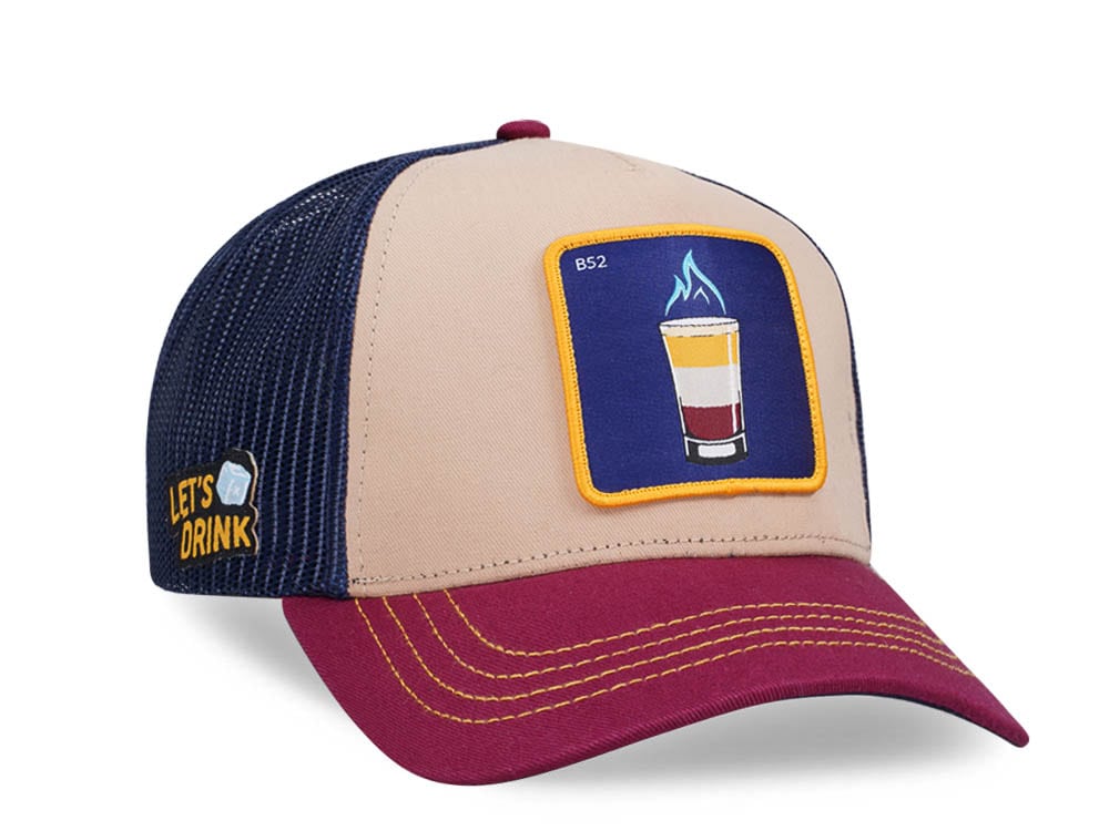 Capslab Cocktails B52 Navy Beige Burgundy Trucker Snapback Cap