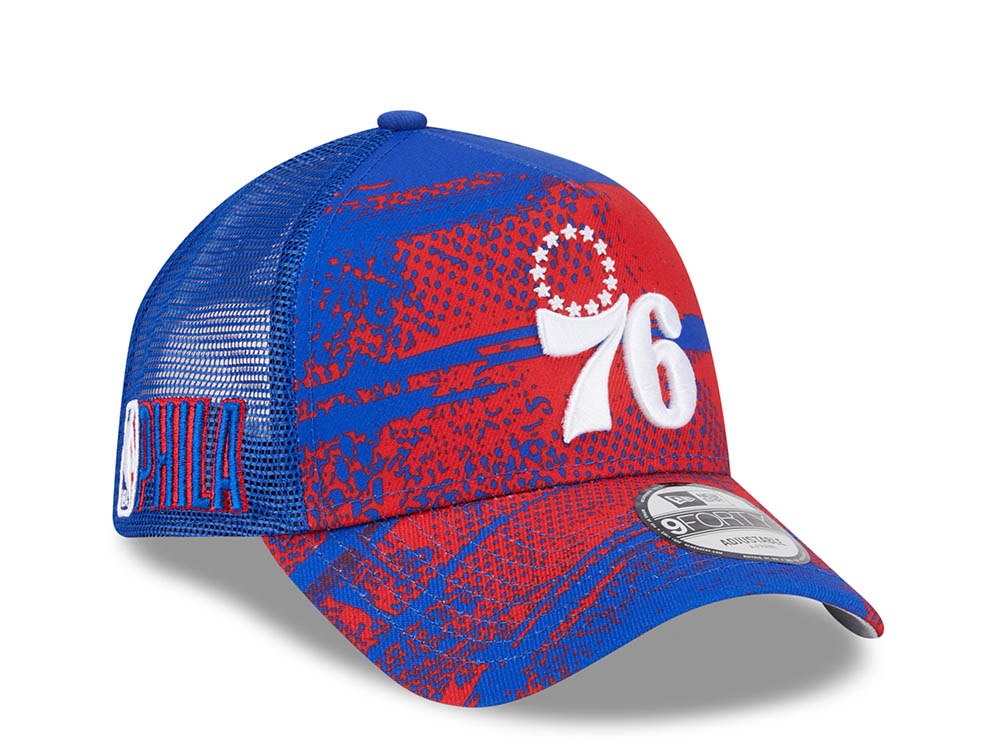 New Era Philadelphia 76ers NBA Tip Off 2024 Trucker 9Forty A Frame Snapback Cap