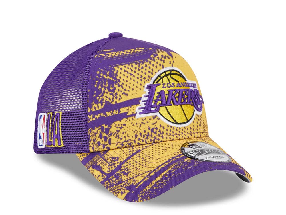 New Era Los Angeles Lakers NBA Tip Off 2024 Trucker 9Forty A Frame Snapback Cap