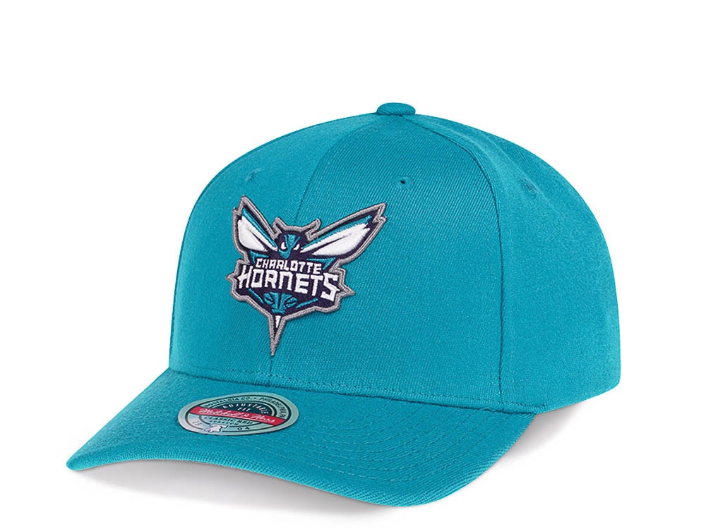 Mitchell & Ness Charlotte Hornets Team Ground Red Line Teal Solid Flex Snapback Cap