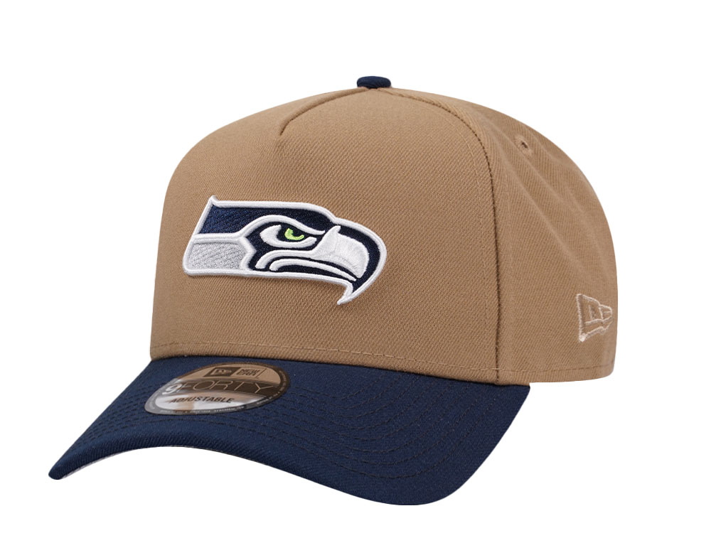 New Era Seattle Seahawks Khaki Two Tone Edition 9Forty A Frame Snapback Cap