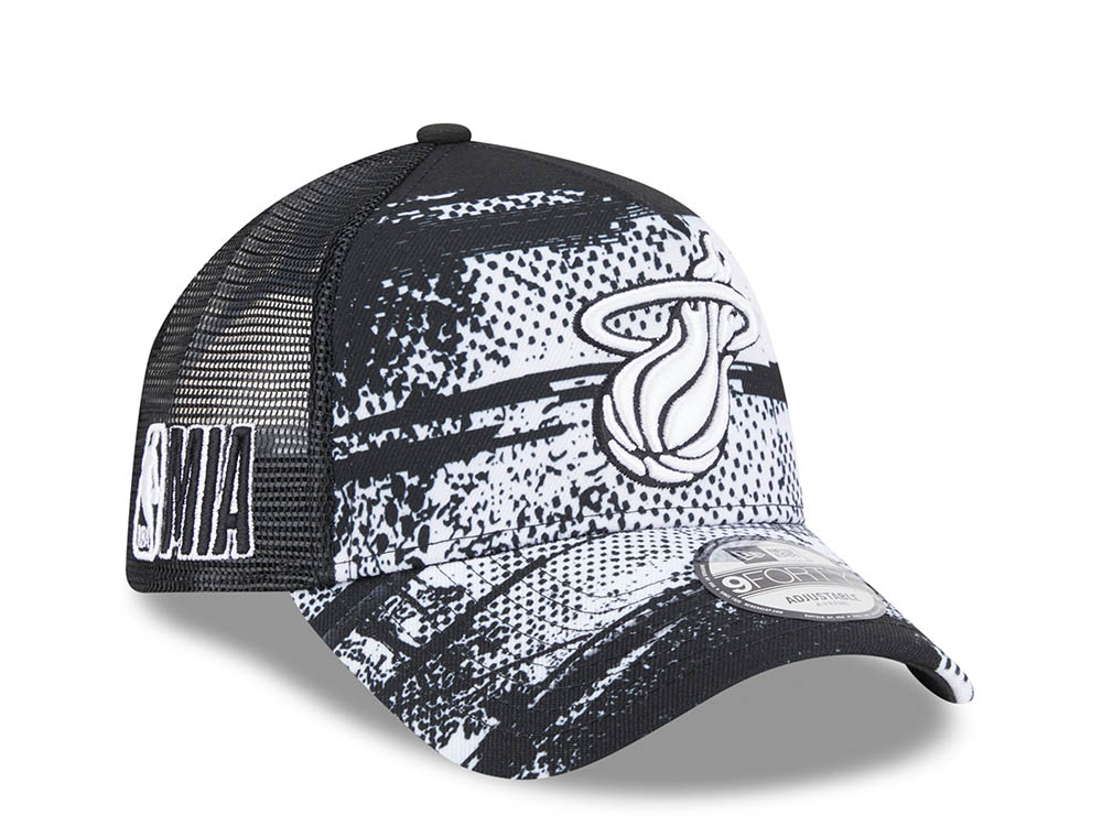 New Era Miami Heat NBA Tip Off 2024 Trucker 9Forty A Frame Snapback Cap