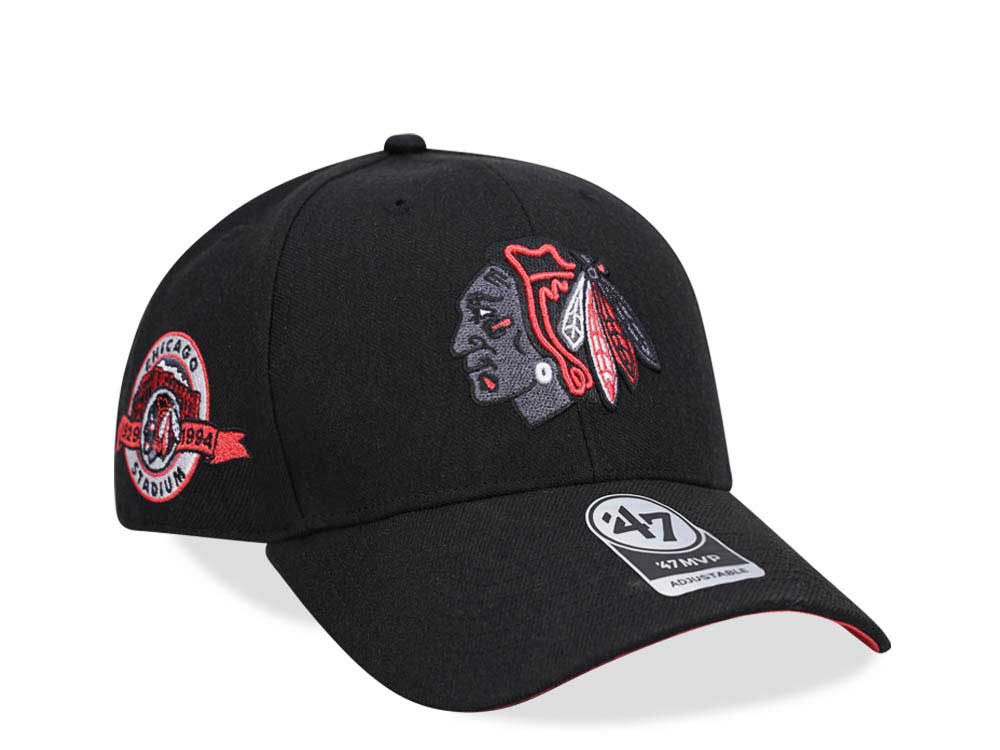 47Brand Chicago Blackhawks Vintage Black Sure Shot MVP Snapback Cap