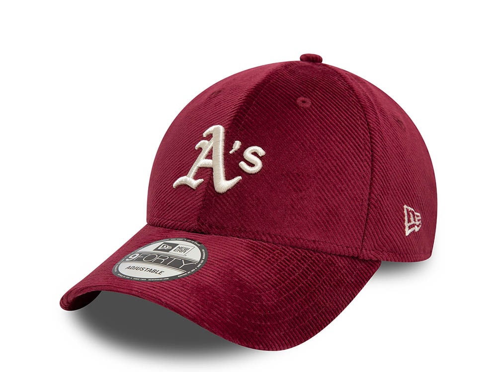 New Era Oakland Athletics Corduroy Cherry 9Forty Strapback Cap