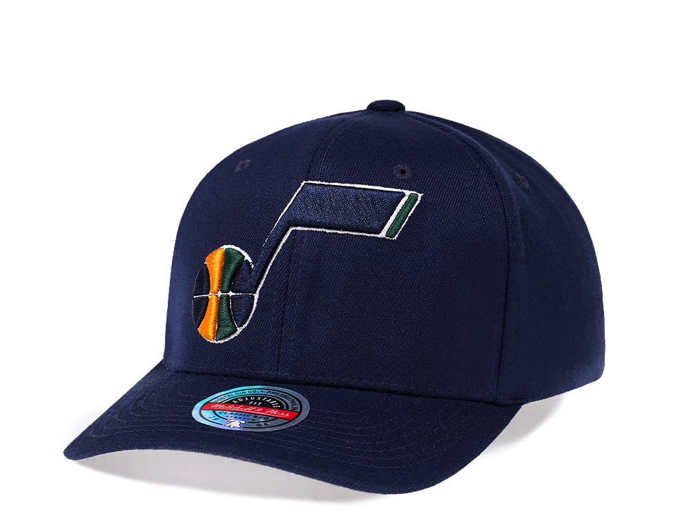 Mitchell & Ness Utah Jazz Team Ground Red Line Navy Solid Flex Snapback Cap