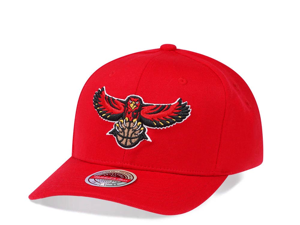 Mitchell & Ness Atlanta Hawks Team Ground Red Line Solid Flex Snapback Cap