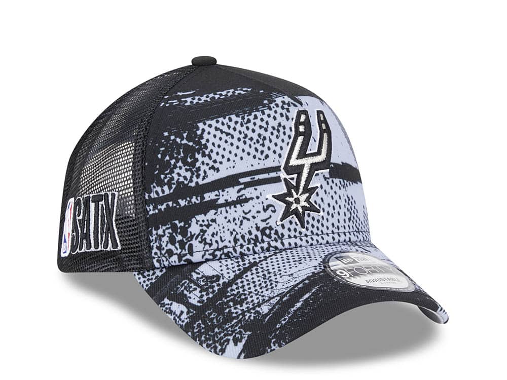 New Era San Antonio Spurs NBA Tip Off 2024 Trucker 9Forty A Frame Snapback Cap