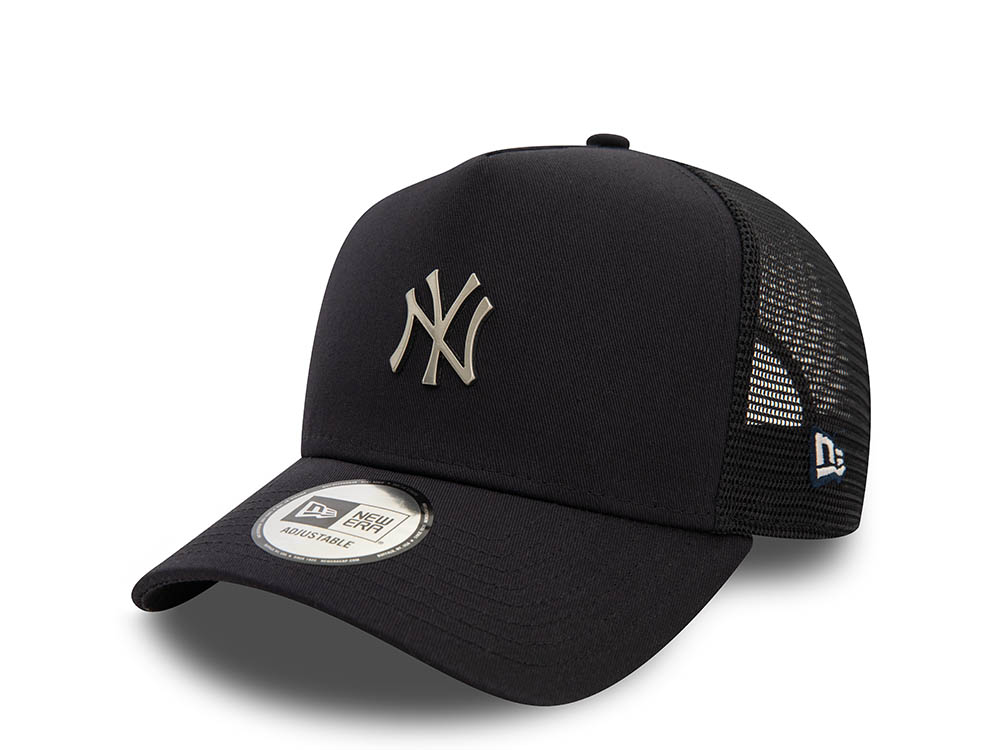 New Era New York Yankees Metal Logo Trucker A Frame Snapback Cap