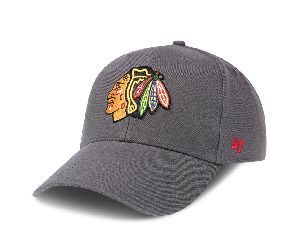 47Brand Chicago Blackhawks Gray Classic Strapback Cap