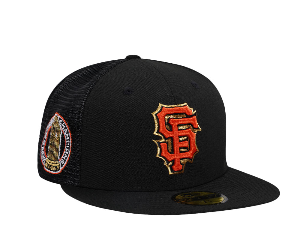 New Era San Francisco Giants World Series Champions 2010 Black Gold Trucker Edition 59Fifty Fitted Cap