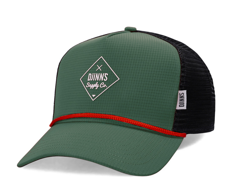 Djinns Rubber Ripstring Olive Trucker Snapback Cap