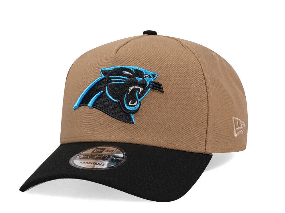 New Era Carolina Panthers Khaki Two Tone Edition 9Forty A Frame Snapback Cap