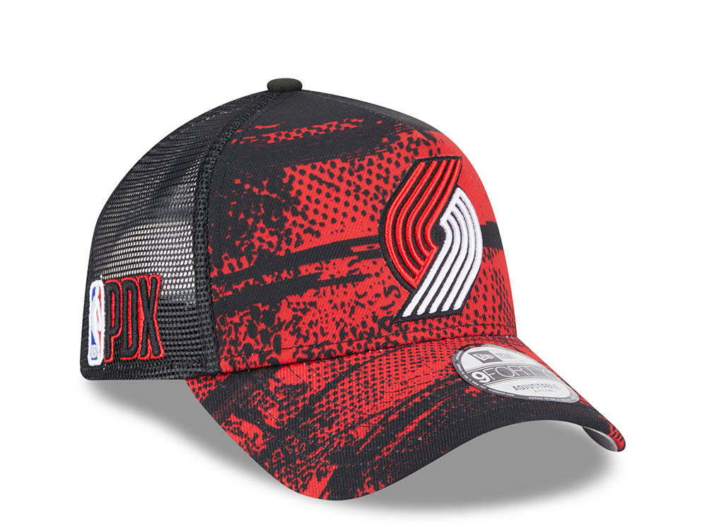 New Era Portland Trail Blazers NBA Tip Off 2024 Trucker 9Forty A Frame Snapback Cap