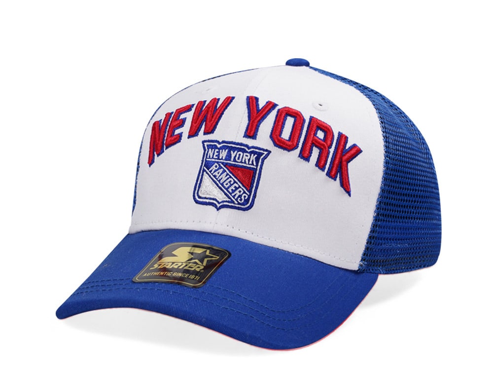 Starter New York Rangers Penalty Curved Trucker Snapback Cap