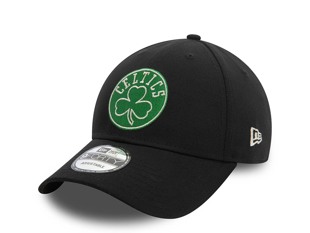 New Era Boston Celtics Black Metallic 9Forty Strapback Cap