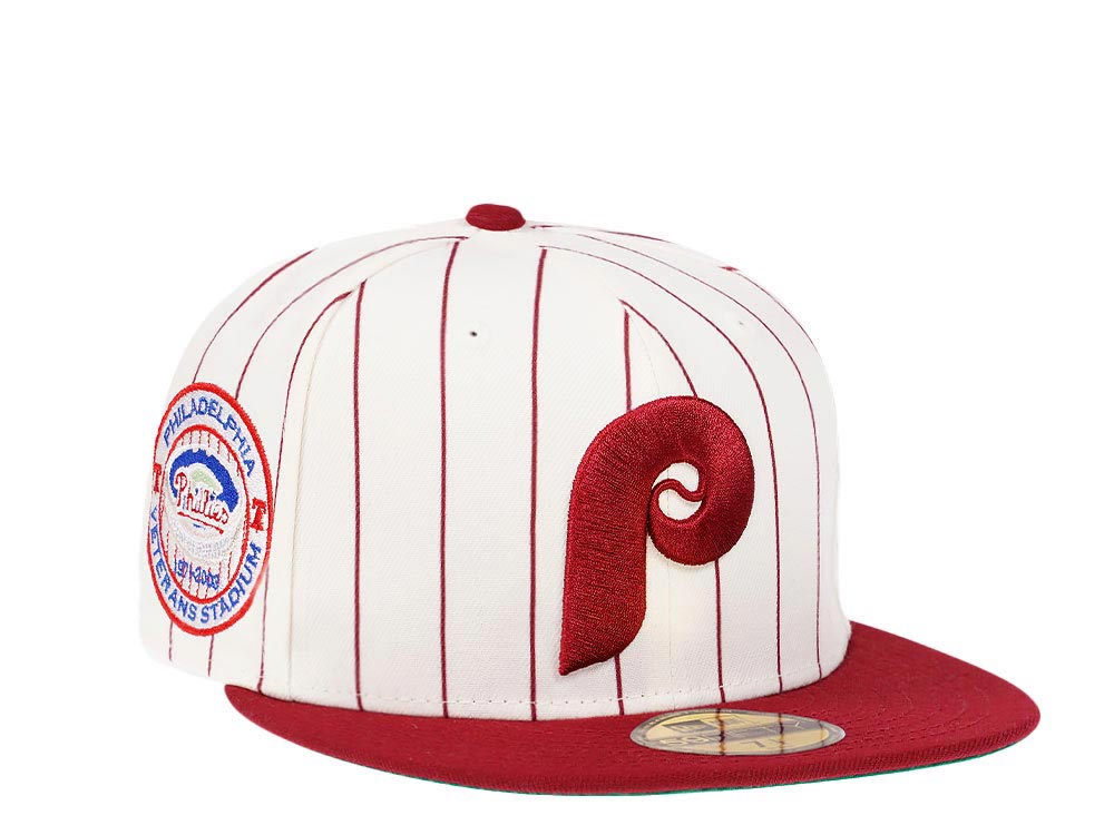 New Era Philadelphia Phillies Veterans Stadium Pinstripe Heroes Elite Edition 59Fifty Fitted Cap