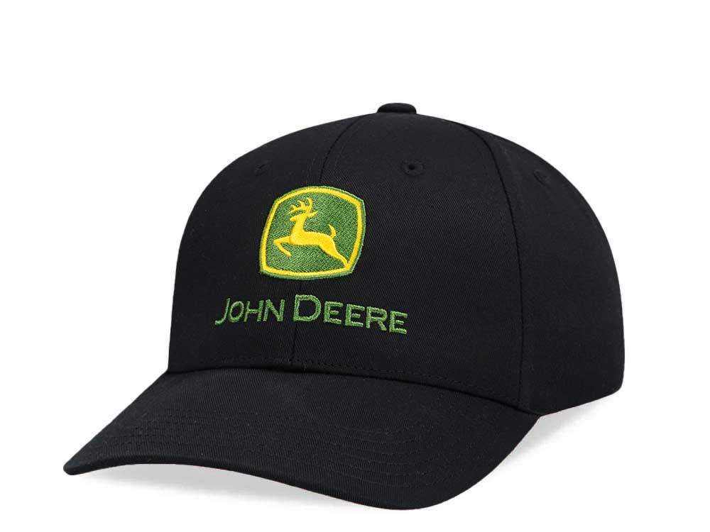 John Deere Logo Classic Cap Black Strapback Cap