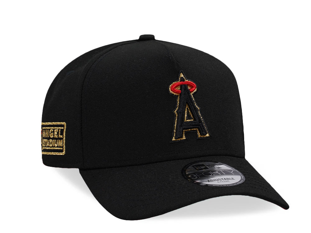 New Era Anaheim Angels Angels Stadium Black Gold 9Forty A Frame Snapback Cap