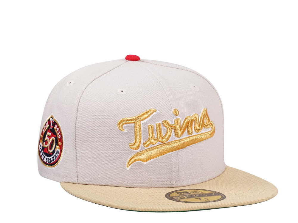 New Era Minnesota Twins 50th Season Stone Gold Two Tone Edition 59Fifty Fitted Cap