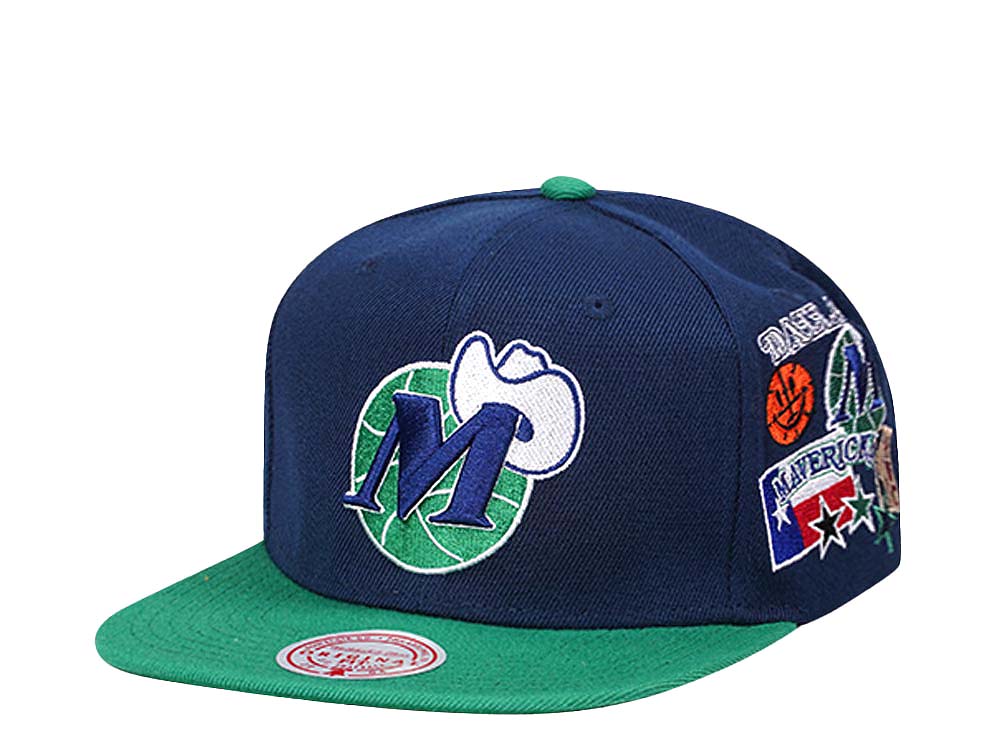 Mitchell & Ness Dallas Mavericks Patch Overload Hardwood Classic Snapback Cap