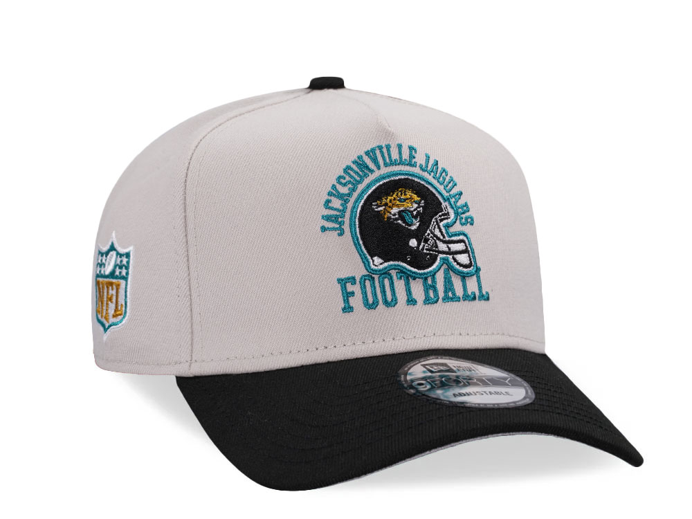 New Era Jacksonville Jaguars Stone Two Tone 9Forty A Frame Snapback Cap