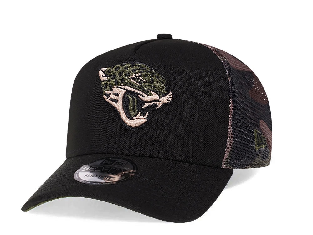 New Era Jacksonville Jaguars Camo 9Forty A Frame Trucker Snapback Cap