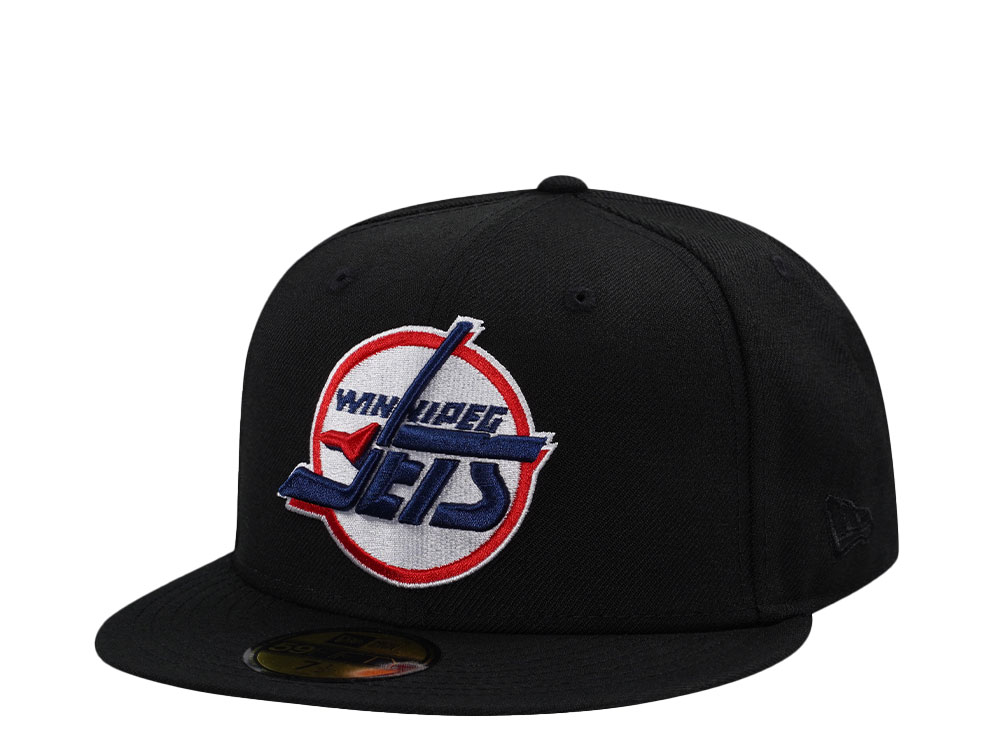 New Era Winnipeg Jets Black Throwback Wool Edition 59Fifty Fitted Cap