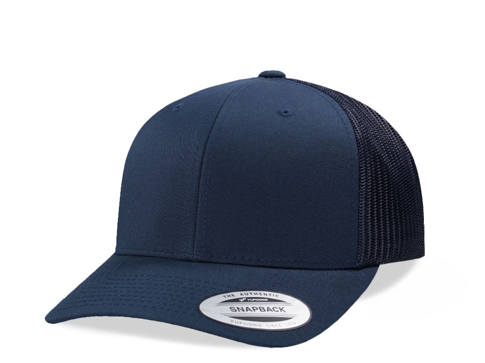 Yupoong Basic Navy Retro Trucker Snapback Cap