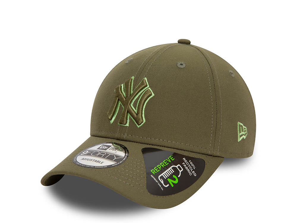 New Era New York Yankees Repreve Outline Olive 9Forty Strapback Cap