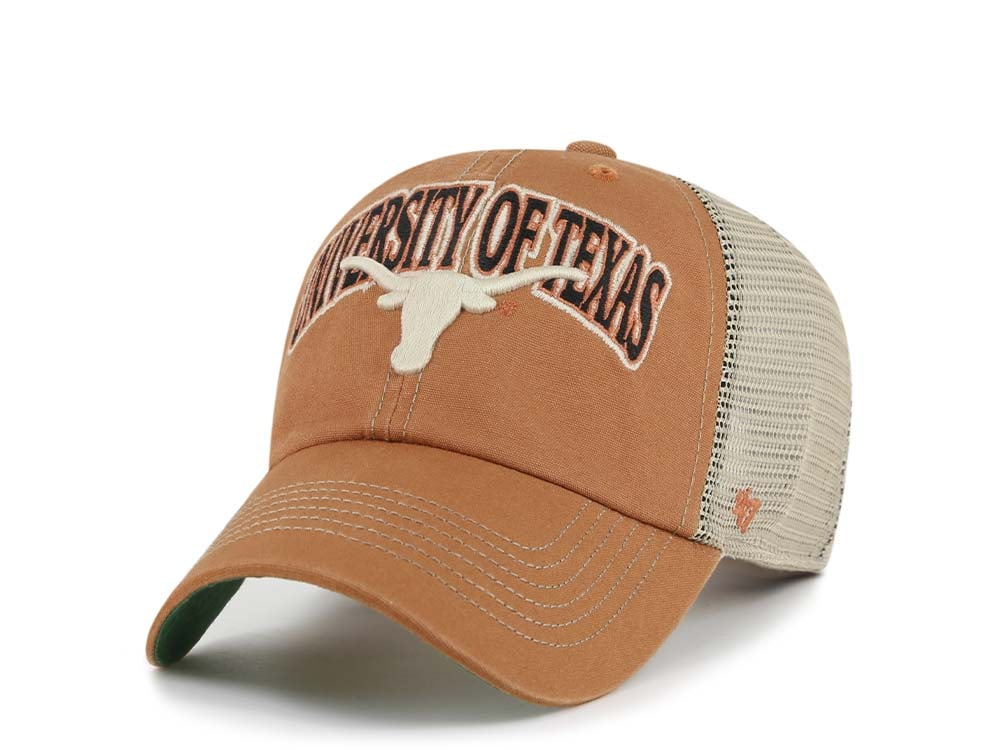 47Brand Texas Longhorns Burnt Orange Trucker Clean Up Snapback Cap